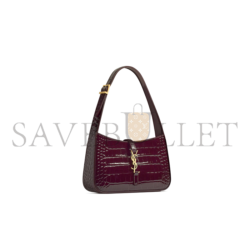 YSL LE 5 À 7 IN CROCODILE-EMBOSSED PATENT LEATHER 657228AAGKR6581 (23*16*6.5cm)
